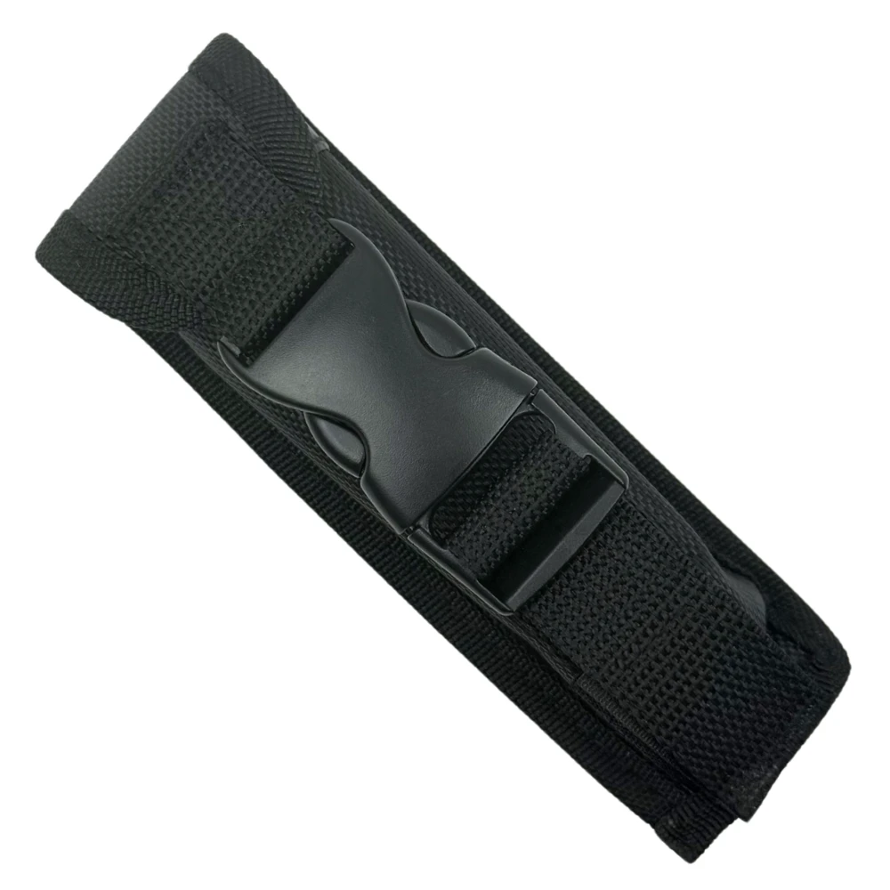 Stealth Guardian Black Aluminum Carbon Fiber Inlay OTF Auto Knife, Black Tanto Blade, Sheath View