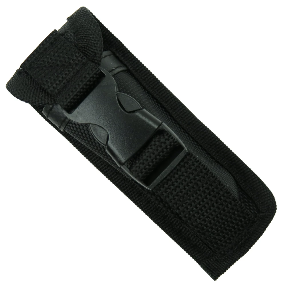 RapidStrike Small Black Carbon Fiber OTF Knife, Black Dagger Blade, Sheath View