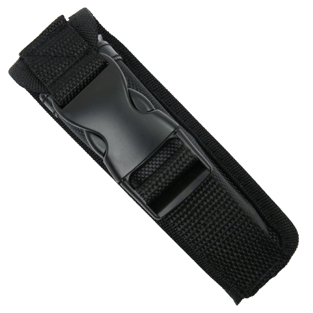 Strike Response Whiteout Zinc Alloy OTF Auto Knife, Black Dagger Blade, Sheath View