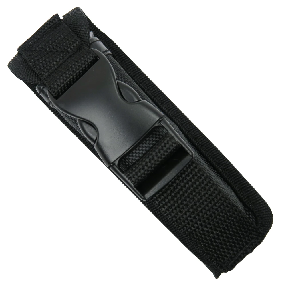 Strike Response Black Zinc Alloy OTF Auto Knife, Black Dagger Blade, Sheath View