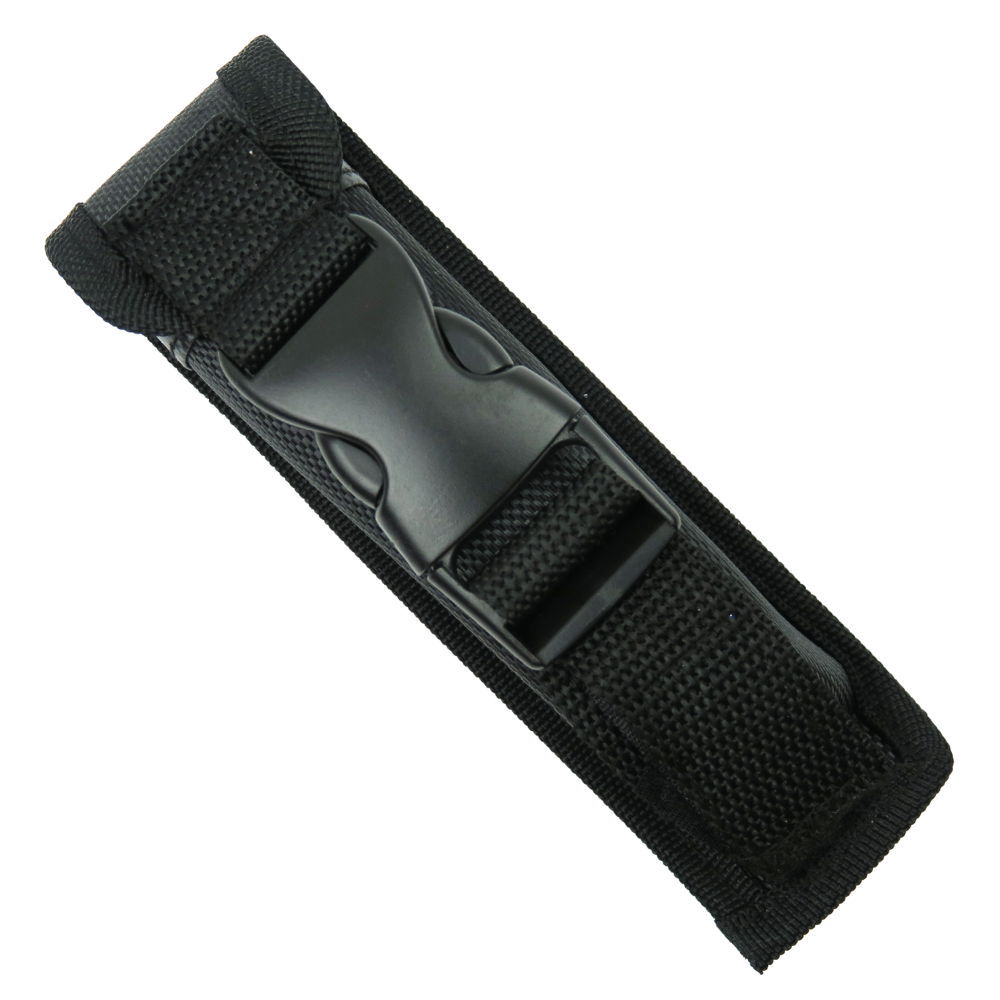 RapidStrike Large G10 Blackout Vector OTF Knife, Satin Drop Point Blade, Sheath View
