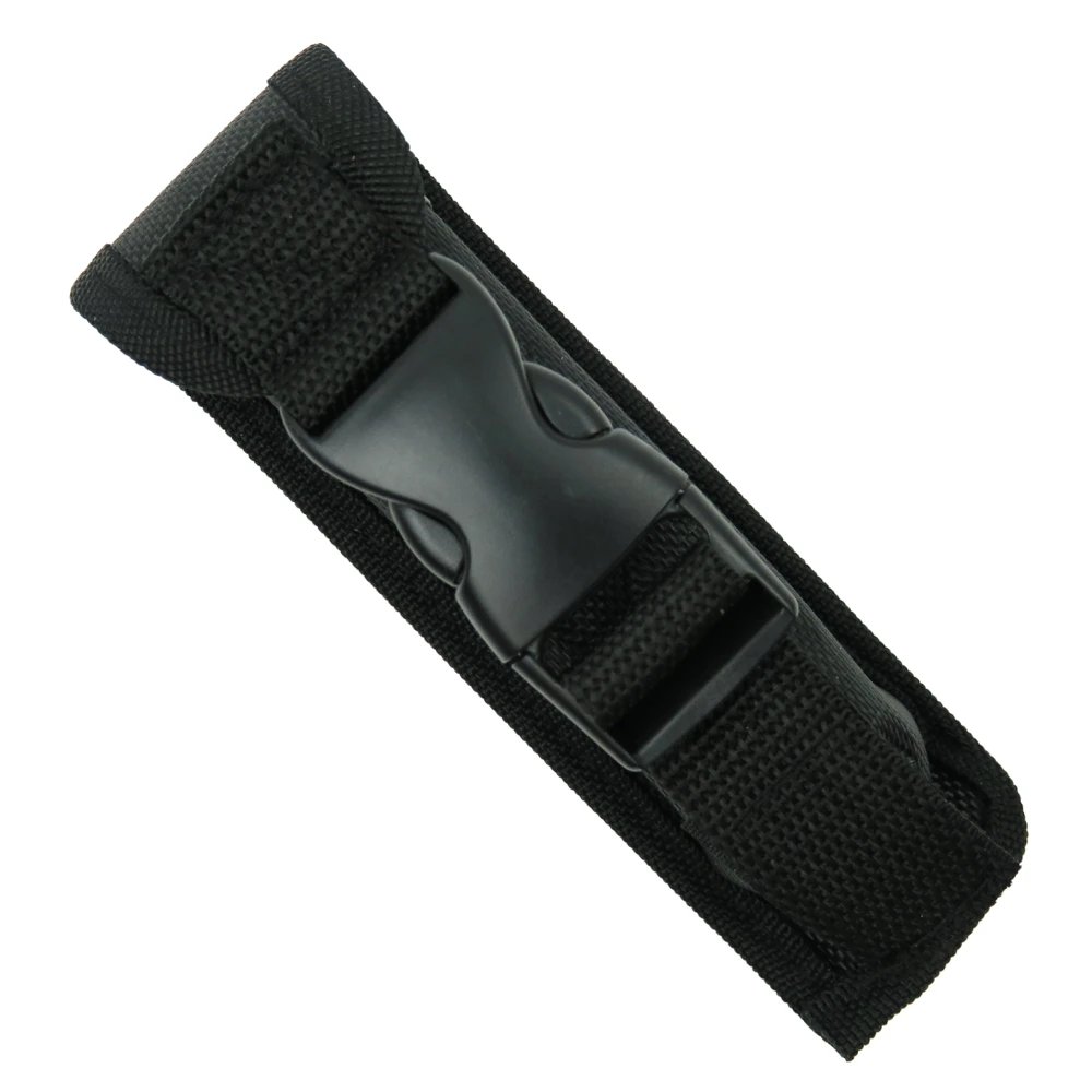 Midnight Front Switch Aluminum OTF Knife, Black Dagger Blade, Sheath View