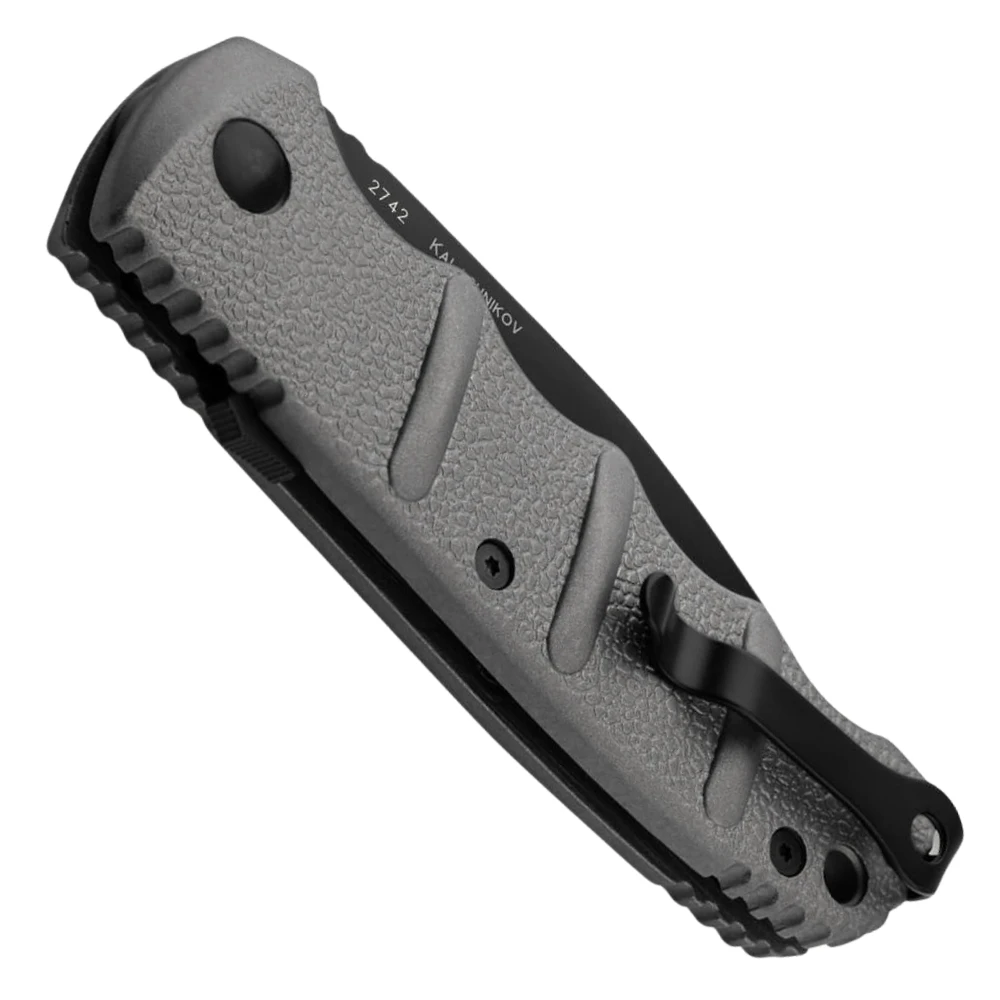 Boker Plus Gray Tac Kalashnikov Auto Knife, Black Combo Blade, Clip View