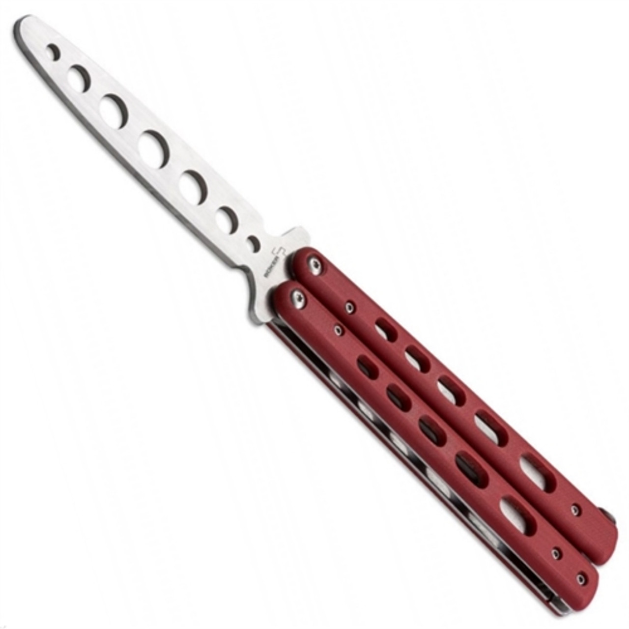 Boker Plus 01BO712 Red Balisong Butterfly Knife, Satin Trainer Blade