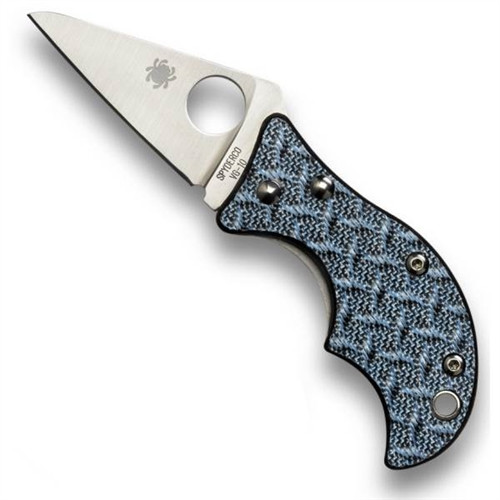 Spyderco Spin FrameLock Knife, Blue Nishijin Glass Fiber