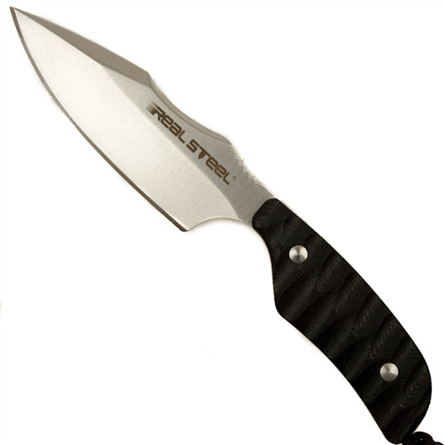 Real Steel Mini 130A Neck Knife, Black G10, Plain Blade