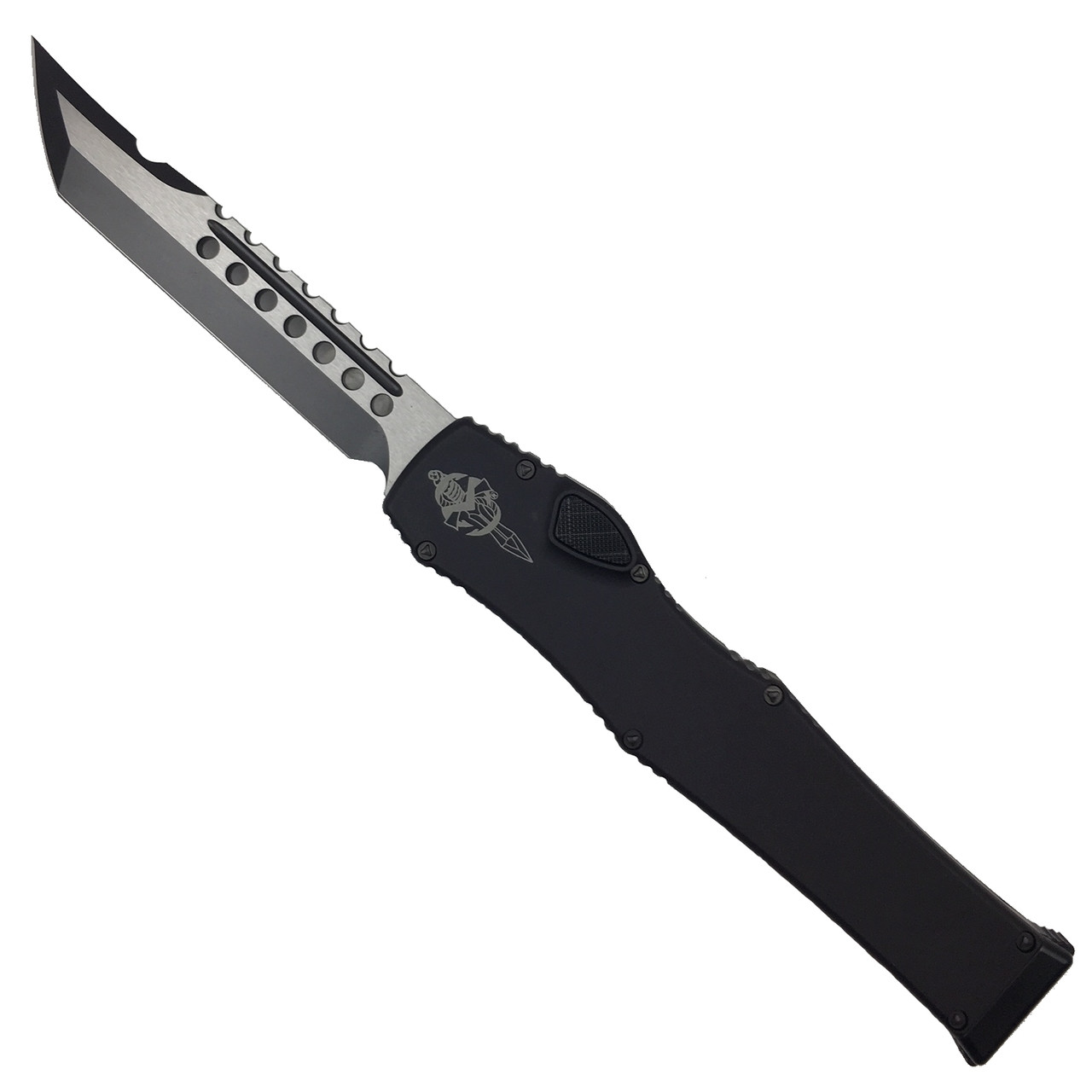 Microtech Tactical Halo VI Hellhound OTF Auto Knife, DLC Black Blade