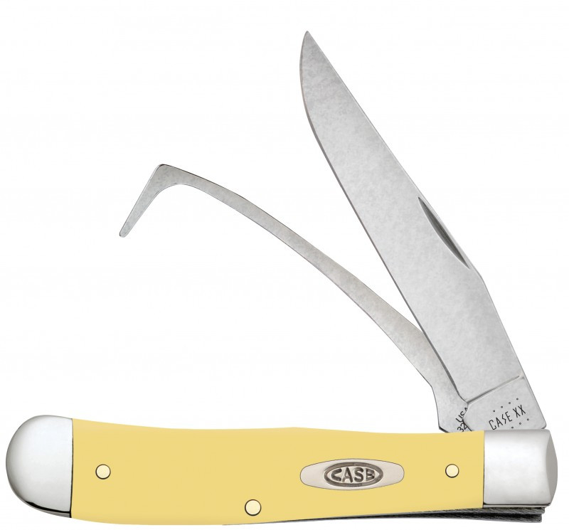 Case Equestrian Knife, Yellow Synthetic Smooth Handle BladeOps