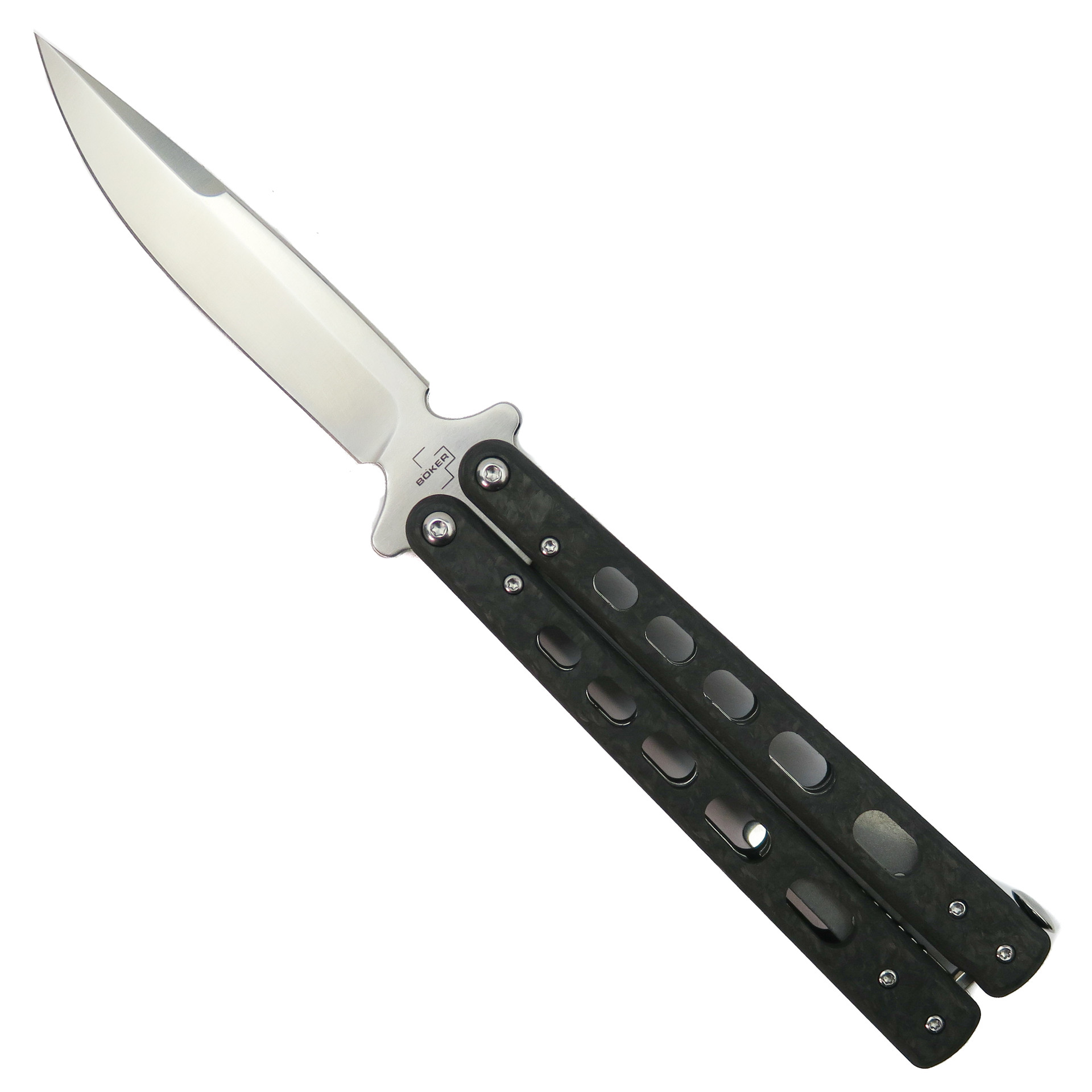 Boker Plus Exclusive Marble Carbon Fiber Balisong Knife, VG10 Blade
