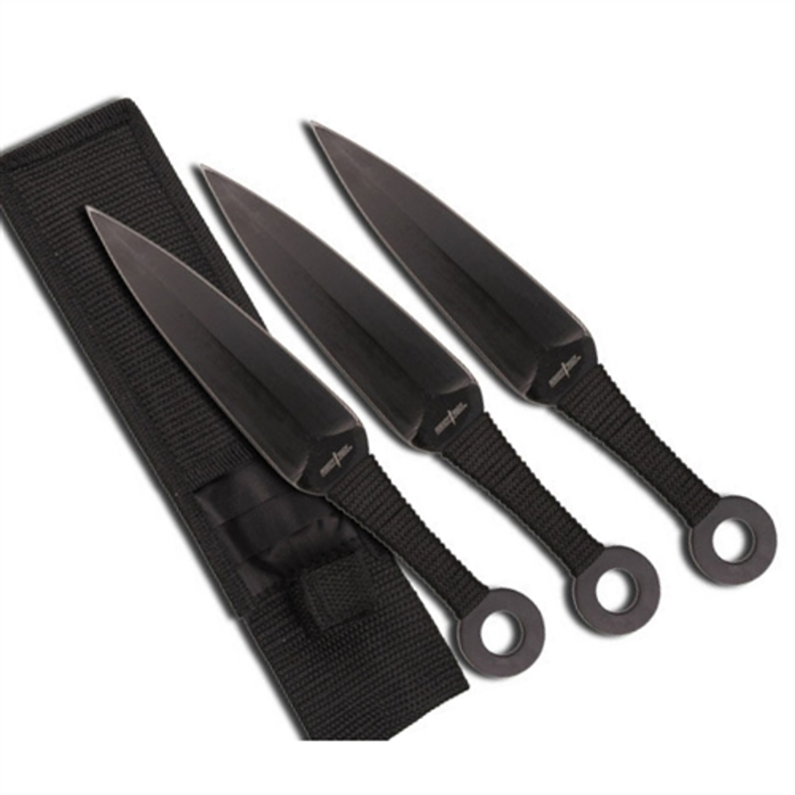 Perfect Point 9" Throwing Knives, Set of 3, Black