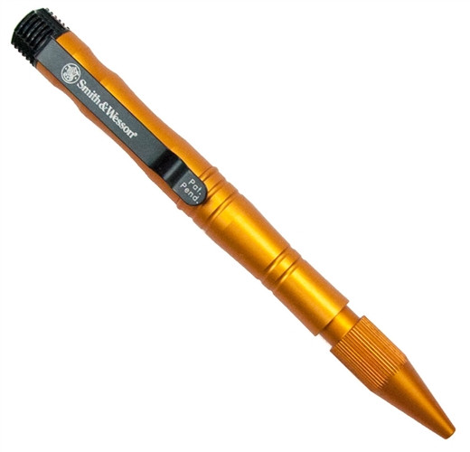 Smith & Wesson Orange Tactical Survival Pen, Firestarter, Window