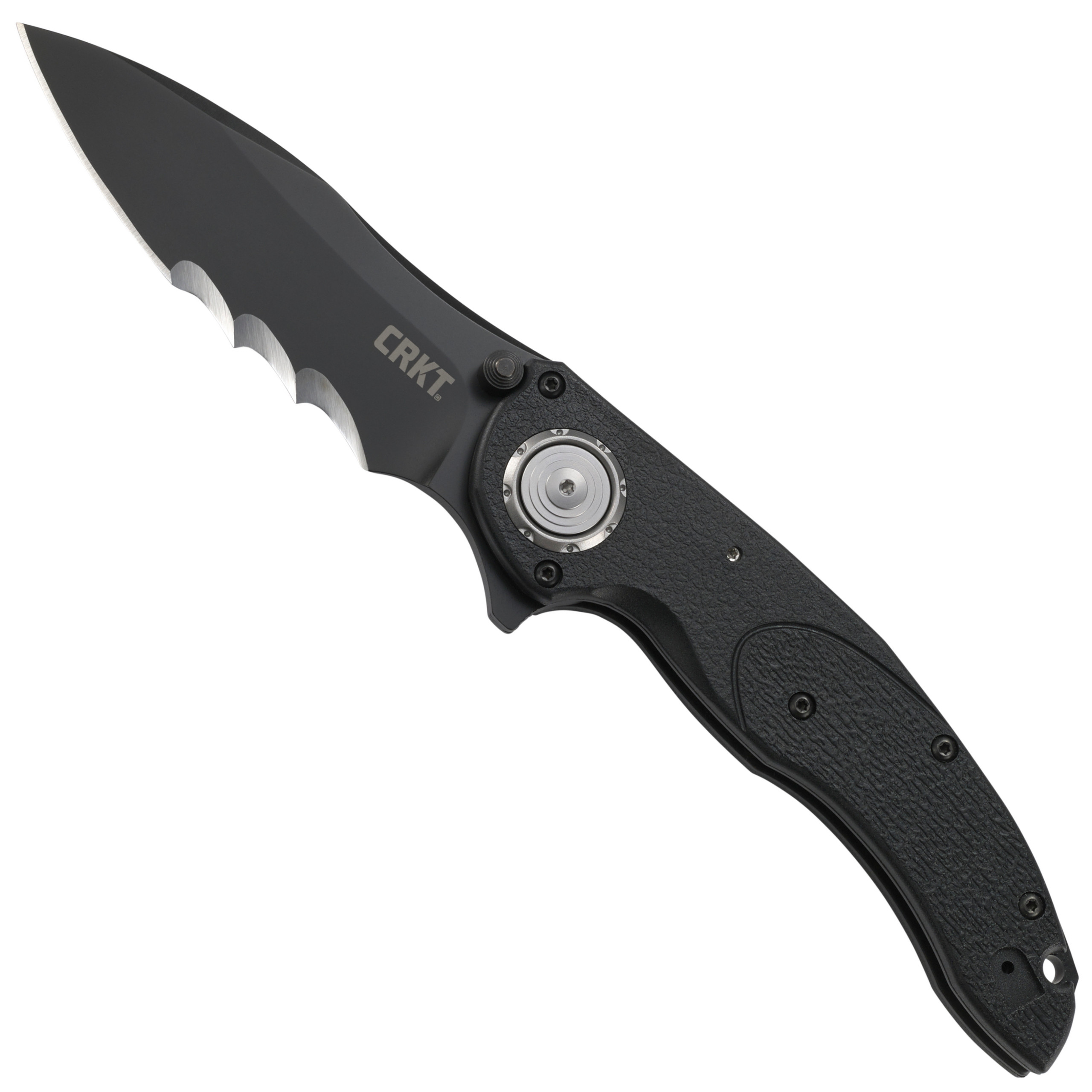 CRKT Linchpin Deadbolt Lock Flipper Knife, Black Combo Blade BladeOps