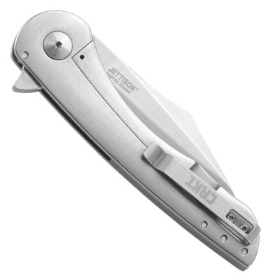 CRKT Jettison Flipper Knife, Satin Modified Sheepsfoot Blade