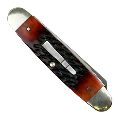 Remington 2015 The Cliffhanger Bullet Muskrat Knife, Amber Jigged Bone