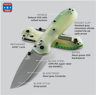 Benchmade Limited 560BK-1801 Freek Natural G-10 Folder Knife, CPM
