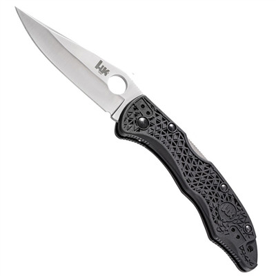 Benchmade HK PIKA II Folder Knife, Satin Plain Edge Blade