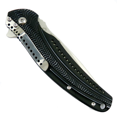 CRKT Ken Onion Ripple Knife, Aluminum Black Handle, Polished Blade
