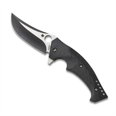 spanker PC BK +α Spyderco Brend/Pirela Mamba Flipper Knife, Plain Edge, Carbon