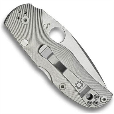 Spyderco Fluted Titanium Native 5 Folder Knife, CPM-S35VN Satin Blade