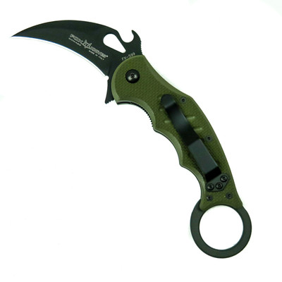 Fox Knives 01FX599OD OD Green Mini Karambit Folder Knife, N680Co