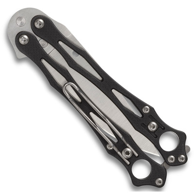 Spyderco SmallFly 2 Balisong Butterfly Knife, Black G10 | BladeOps