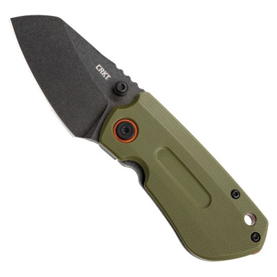 CRKT OD Green Compact Overland Folder Knife, Black Stonewash Blade