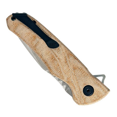 Buck 841 Sprint Pro Flipper Drop Point Knife, Tan Canvas Micarta