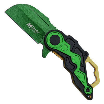 Mtech USA MT-A1199BGN Spring Assist Knife, Green Cleaver Blade