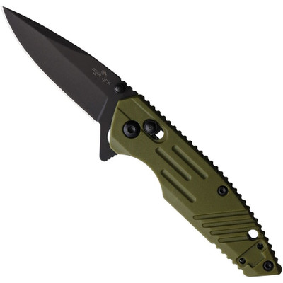 Bear Ops Mini Rancor IX Green Zytel Flipper Knife, Drop Point