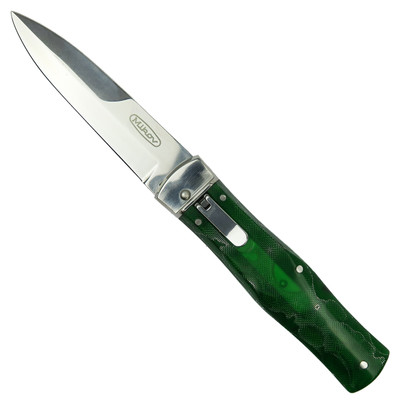 Mikov 241 Predator Green Raffir Handle Leverlock Auto Knife