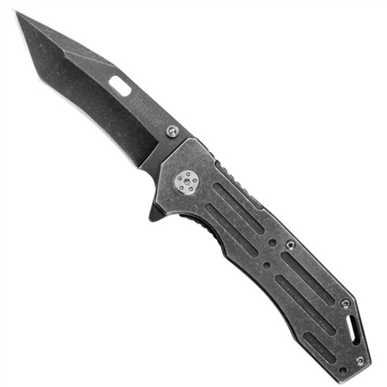 Kershaw Lifter Assist Knife, BlackWash Plain Blade, 1302BW FRONT VIEW