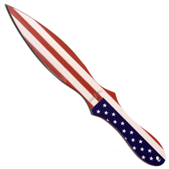 Perfect Point PP-116-2A American Flag 2-Piece Throwing Knife Set, Red/White/Blue Finish