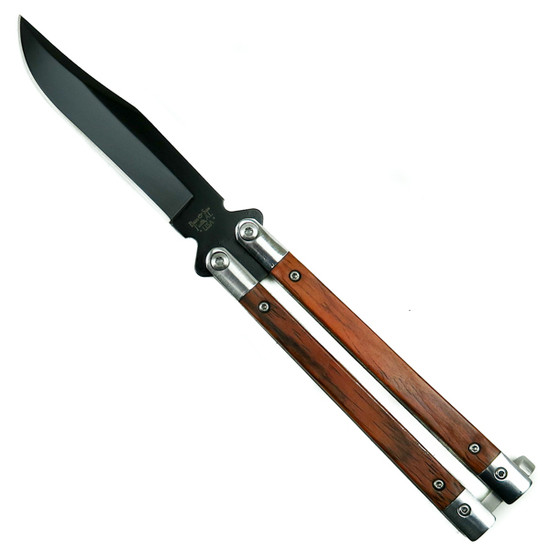 Bear & Son CB17 Cocobolo Balisong Butterfly Knife, Black Blade