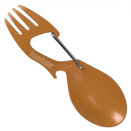 Kershaw 1140ORG Ration Portable Eating Utensil/Multi-Tool, Orange Finish