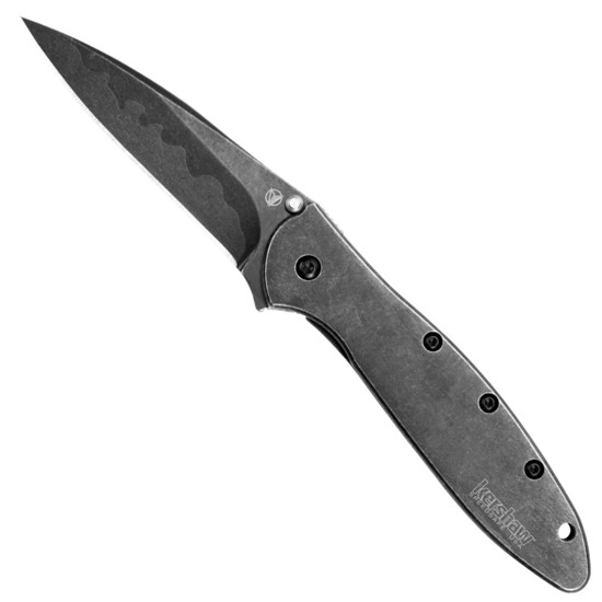 Kershaw BlackWash Leek Spring Assist Knife,Composite Blade