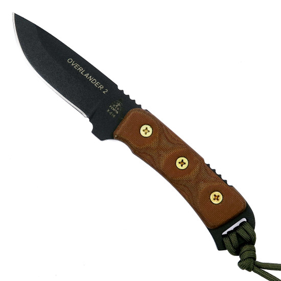 TOPS Knives Overlander 2 Fixed Blade, Black Blade