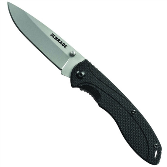 Schrade 106 Folder Knife, G10 Handle, Bead Blast Plain Blade