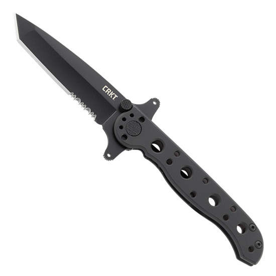 CRKT M16-10KSF Carson Special Forces Folder Knife, Tactical Black Tanto Combo Blade