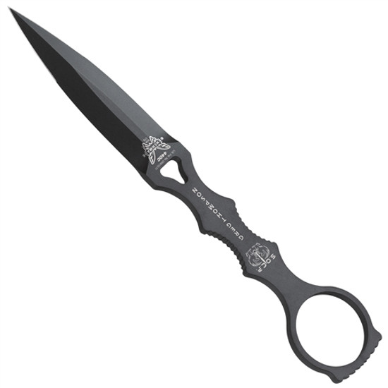 Benchmade 176BK-COMBO SOCP Dagger D/E Fixed Blade Knife And Trainer Set, Black Sheath, Black Blade