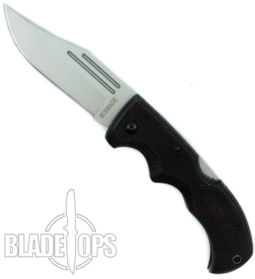 Schrade Old Timer MA1 Safe-T-Grip Large Folder Knife, Bead Blast Clip Blade