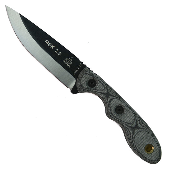 TOPS Knives Mini Scandi, Black Linen Micarta Scales