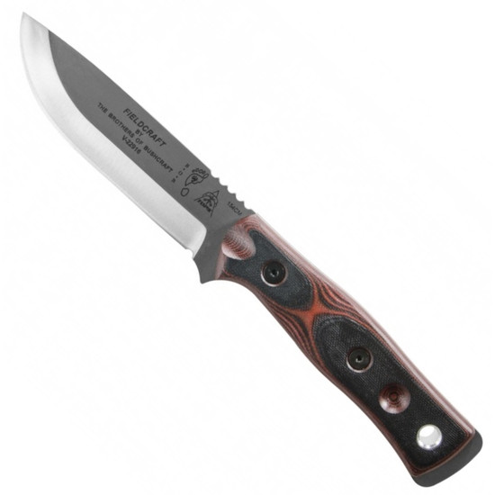 TOPS Red/Black BOB Fieldcraft Fixed Blade Knife, 154CM Blade FRONT VIEW