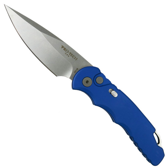 Pro-Tech Blue TR-5 Auto Knife, Stonewash Blade