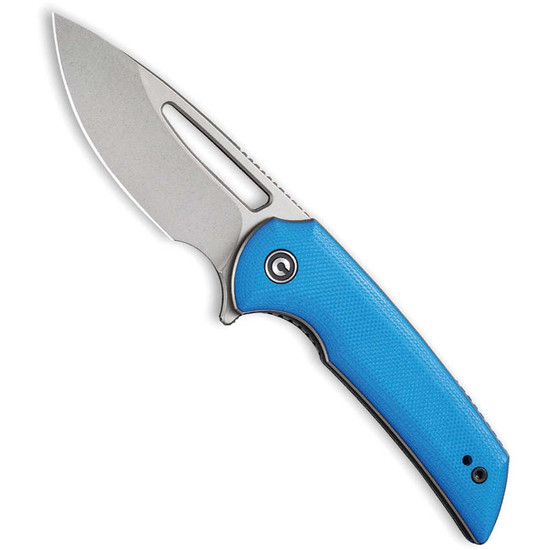 CIVIVI Blue Odium Flipper Knife, Stonewash D2 Blade