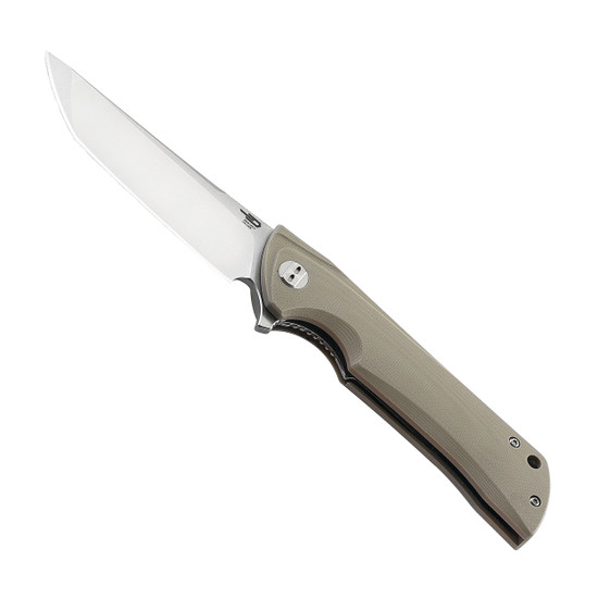 Bestech Knives Paladin Beige G10 Tanto Folding Knife, Satin/Stonewashed Blade