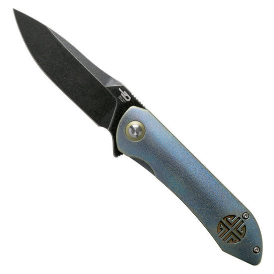 Bestech Knives Emperor Blue/Gold Titanium Folding Knife 
