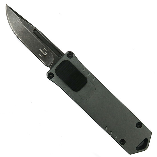 Boker Plus Slate Gray USB OTF Auto Knife, Black Stonewash D2 Blade