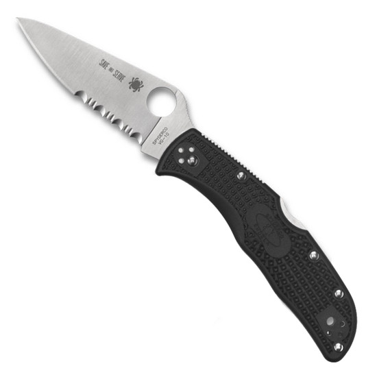 Spyderco Endela Lightweight Thin Red Line Black FRN Folding Knife 