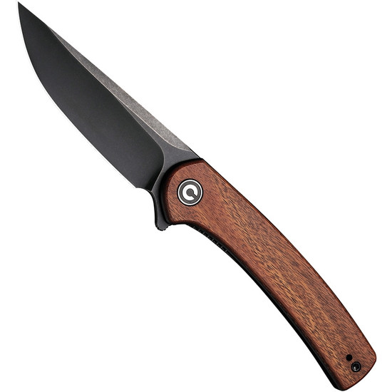 CIVIVI Cuibourtia Wood Mini Asticus Liner Lock Knife, Black Blade