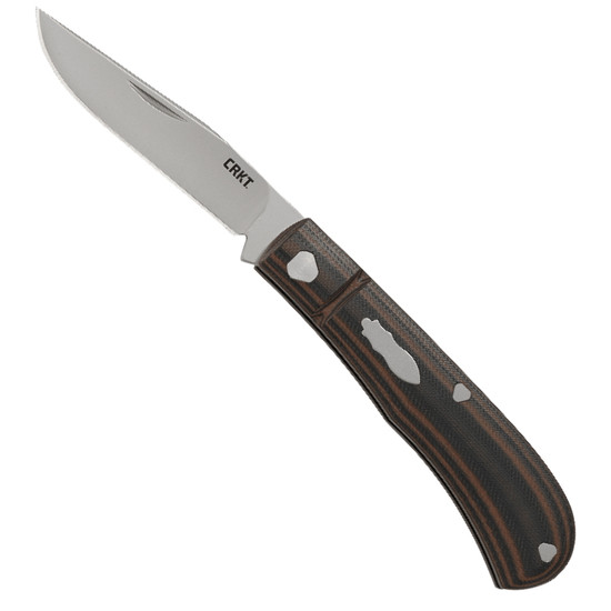 CRKT Brown Venandi Slip Joint Knife, Bead Blast Blade